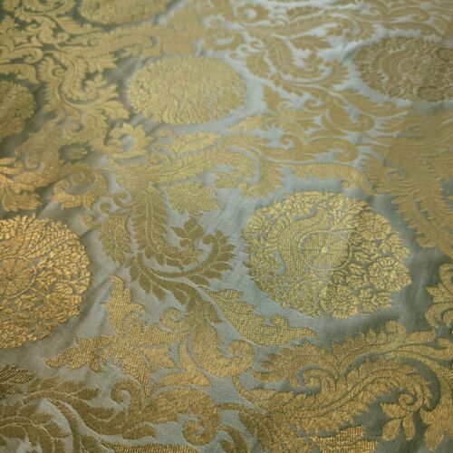 Brocade floral fabric gold - brocade,