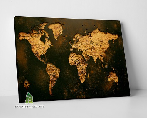 Vintage world map canvas art - vintage,