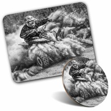 Mouse Mat & Coaster Set - BW -