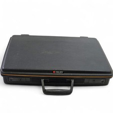 Vintage DELSEY Hard Shell Executive Briefcase Black w/ Keys 19x14x3.5"