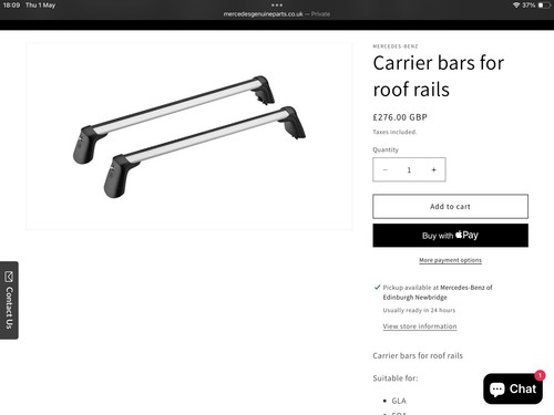 Mercedes roof bars - mercedes,