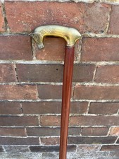Vintage Brass Horse Head Gentleman's Cane Walking Wood Stick