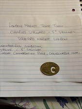 London Vintage Market Trade Token Charles Steward & Co LTD 5/ Shillings