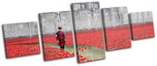 Tower of London Poppies City MULTI CANVAS WALL ART Picture Print VA