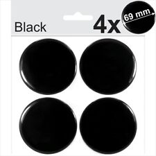4x 69 mm Black Domed Resin Centre Cap Hub Stickers Wheel trims Caps Badge Emblem