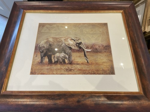 African art elephant family - art,