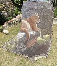 Vintage 90’s Cougar Throw by Ron Parker Riddle & Cockerell Mountain Lion Puma US