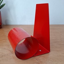 Vintage Retro 60s 70s Pop Art Red Orange Coiled Steel Bookworm Bookend England
