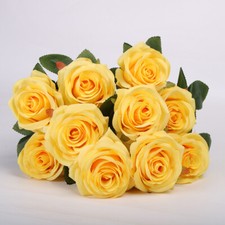 10 Heads Realistic Silk Rose