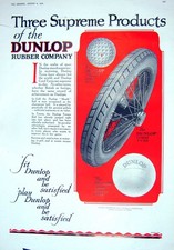 Old 1925 Dunlop Rubber Tyres Lady Butterfly Milkweed Pheasant Grouse 20th