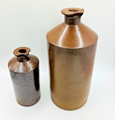 Two antique large small salt - two,