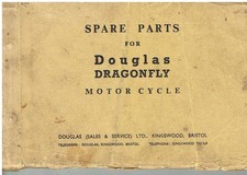 DOUGLAS DRAGONFLY MOTOR CYCLE ORIGINAL 1955 FACTORY PARTS CATALOGUE