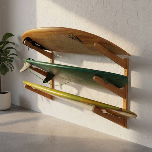Bamboo surfboard stand - bamboo,