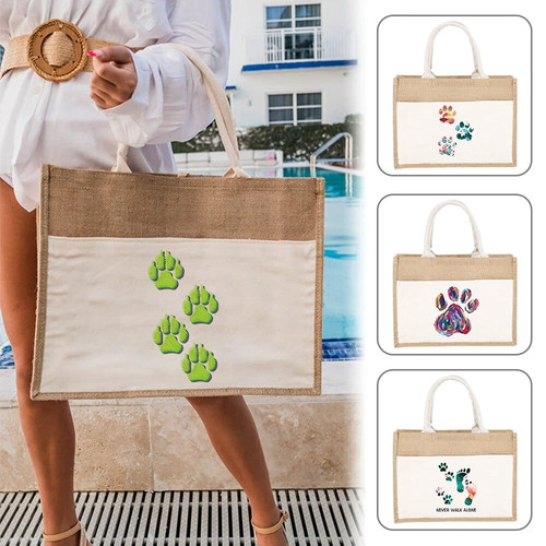 Colorful classic jute shopper - colorful,