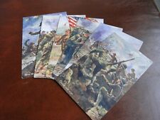 RARE SET OF SIX HARRY PAYNE SIGNED TUCK MILITARY POSTCARDS, UNITED STATES ARMY