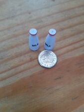 Dolls House Miniature  2 Bottles Of Milk - New  1:12 Scale A027