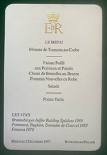 Antique royal menu for queen - antique,