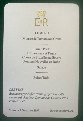 Antique royal menu for queen - royal,