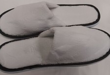 CLEARANCE HOTEL LUXURY SLIPPERS SUPERSOFT CORAL FLEECE CLOSED TOE GREY PIPE 29CM