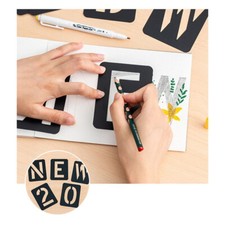 42pcs Copying Stencils Spray Painting Template Letter  Number Symbols Templates