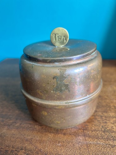 Vintage copper tea caddy - copper, with