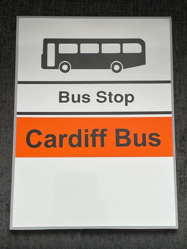 Cardiff bus stop sign - stop, full