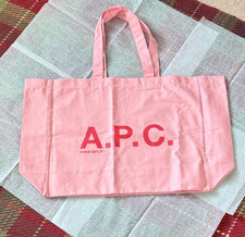 APC Canvas Cotton  Large Tote bag- Salmon pink/Red monogram New