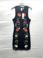 Topshop Women Black Floral