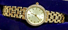 STUNNING LADIES 9ct GOLD WATCH SET WITH DIAMONDS ON A 9ct GOLD STRAP JEAN LAPAIX