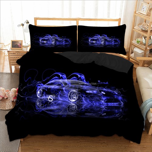 Blue racing car duvet quilt - blue,