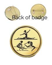 Female Gymnastics 27mm Metal Lapel Pin Badge Domed Insert