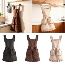 Retro ruffled apron for women