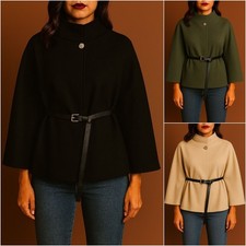 Ladies Elegant Belted Cape