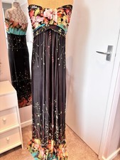 Apricot Strapless Floral Maxi