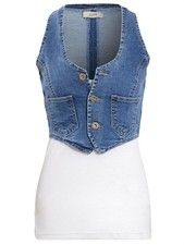 Womens Denim Gilet Blue Jeans