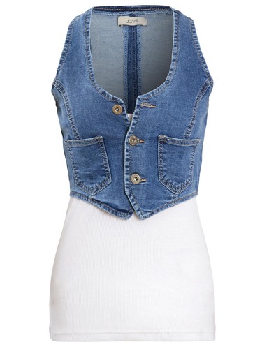 Womens denim gilet blue - denim,