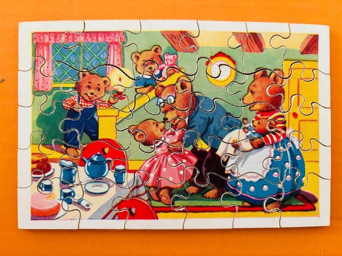 Vintage wooden jigsaw puzzle - wooden,