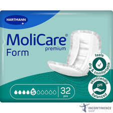 1x MoliCare Premium Form Incontinence Shaped Pads 5D - Pack of 32 - 1799ml