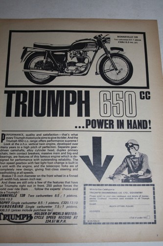 1964 advert for triumph - 1964, "triumph