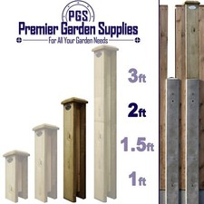 2ft (60cm) Timber/Concrete Garden Fence Panel 100x100mm Post Extender with Cap