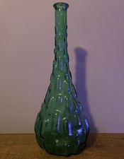 Vintage Empoli Green Brick Genie Decanter Bottle 15” ITALY MCM Mid Century