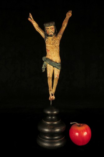 Antique christ carved wood - christ,