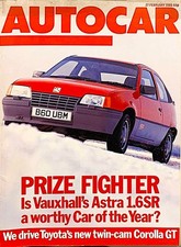 AUTOCAR MAGAZINE 27-FEB-85 - Vauxhall Astra SR, Toyota Corolla GT, Peugeot 205