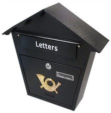 Post Box Large Letter Mail Box Steel Lockable Outdoor Wall Mounted With Keys
