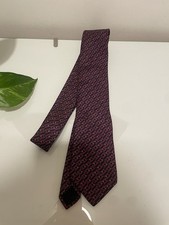 Jim Thompson, 100% Silk, Tie, Red With Geometric  Motif Pattern.