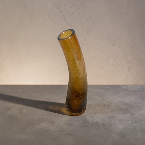 Vintage mid century amber - amber, hand