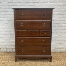 Stag Minstrel Tall Boy 7 Chest of Drawers, Mahogany, Vintage Retro