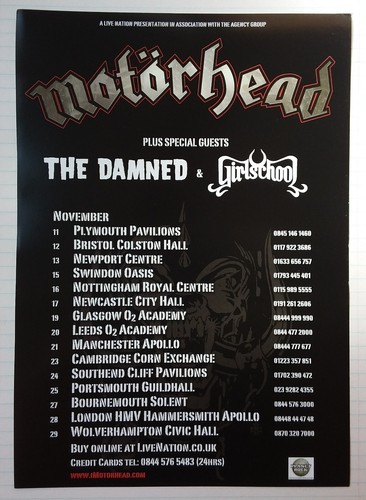 Motorhead tour concert flyer - tour,