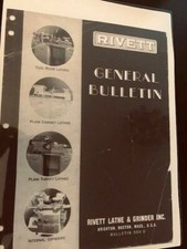 Rivett Lathe & Grinder General Bulletin Vintage Brochure 