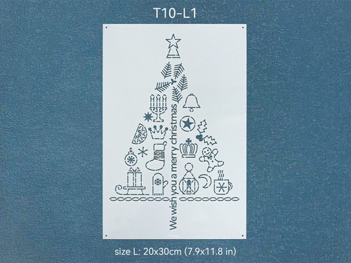 Christmas tree sashiko stencil - tree,